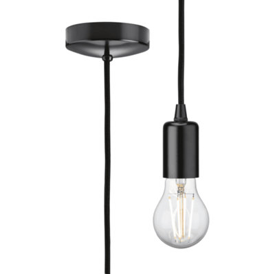Knightsbridge 8270Lmb 1.8M Contemporary Pendant Set In A Matt Black Finish from B&Q