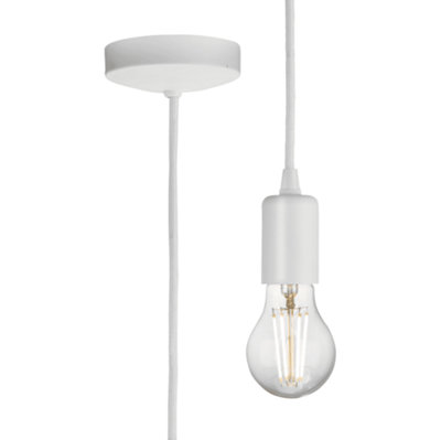 Knightsbridge 8270Lmw 1.8M Contemporary Pendant Set In A Matt White Finish from B&Q