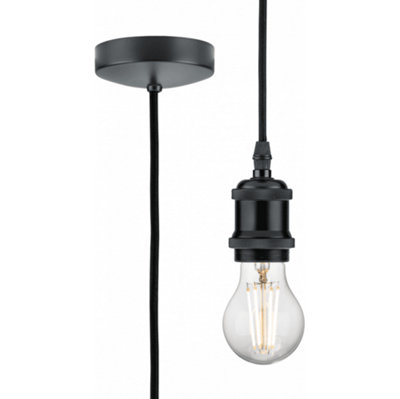 Knightsbridge 8271Lat 1.8M Vintage Pendant Set In An Anthracite Finish from B&Q