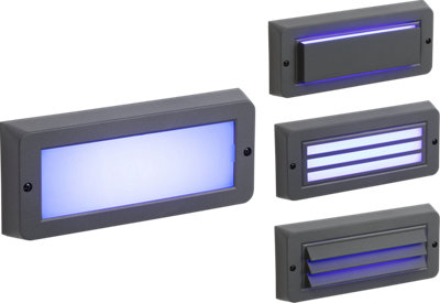 B&Q -  Luminosa Blue Led Surface Mount Brick LightGrey 230V Ip65 5W