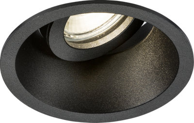 Luminosa Lighting Luminosa Knightsbridge Dipa Single Tilt Round Anti-Glare Downlight BlackDib1Trb from B&Q