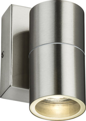 B&Q -  Luminosa Gu10 Fixed Single Wall Light With Photocell SensorBrushed Chrome 230V Ip54 20W