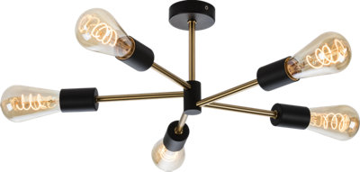 B&Q -  Luminosa Knightsbridge Sena230V Ip20 E27 5 Light Ceiling PendantSe5P