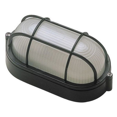 B&Q -  Ovol410Bk E27 Oval Bulkhead 60W Black