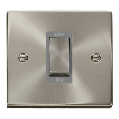 Click Scolmore Deco Switch 1 Gang 45A 2 Pole Satin ChromeVpsc500Gy from B&Q