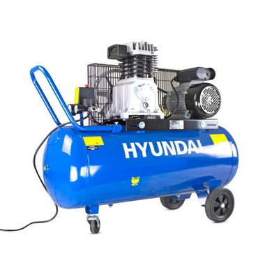 Hyundai 100 Litre Air Compressor14Cfm/145PsiTwin CylinderBelt Drive 3Hp Hy3100P from B&Q