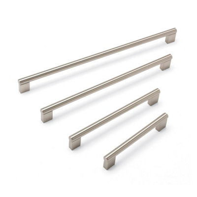 Aries Kitchen Cabinets Bar Handle486mm CentresBrushed NickelPack Of 2 from B&Q