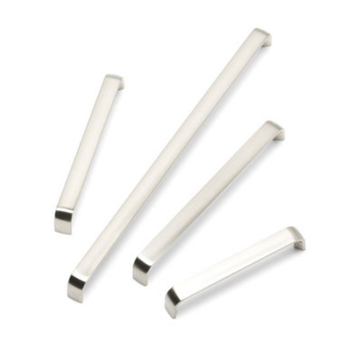 Camden Kitchen Cabinets D Handle128mm CentresBrushed NickelPack Of 2 from B&Q