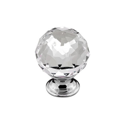 Clarity Kitchen Cabinets Round Knob35mm DiameterChrome / CrystalPack Of 2 from B&Q