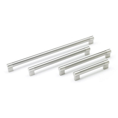 Keyhole Kitchen Cabinets Bar Handle356mm CentresBrushed NickelPack Of 2 from B&Q