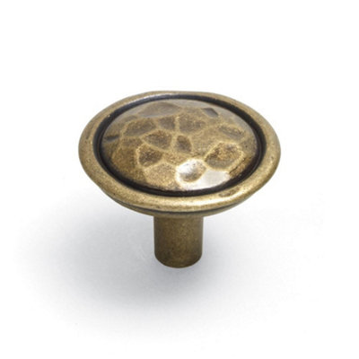 Mottled Kitchen Cabinets Round Knob35mm DiameterAntiquePack Of 2 from B&Q