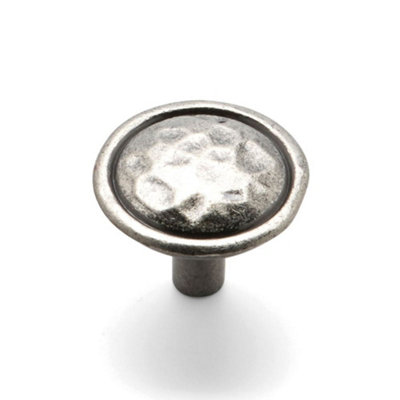 Mottled Kitchen Cabinets Round Knob35mm DiamaterPewterPack Of 2 from B&Q