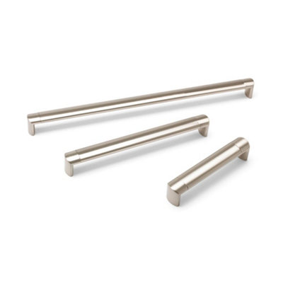 Oval Tube Kitchen Cabinets D Handle512mm CentresBrushed NickelPack Of 2 from B&Q