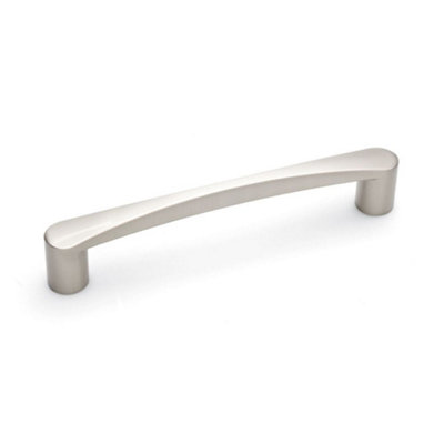 Tapered Kitchen Cabinets D Handle160mm CentresBrushed NickelPack Of 2 from B&Q