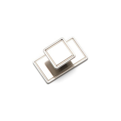 Windsor Kitchen Cabinets Square Knob & BackplateBrushed NickelPack Of 2 from B&Q