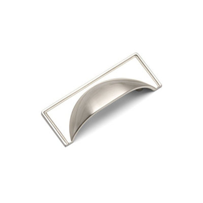 Windsor Kitchen Cabinets Cup Handle64mm CentresBrushed NickelPack Of 2 from B&Q