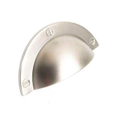 Military Kitchen Cabinets Cup Handle64mm CentresSatin NickelPack Of 2 from B&Q