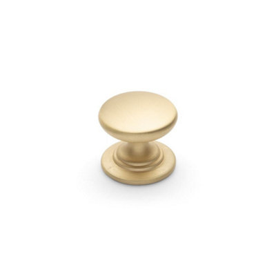 Windsor Kitchen Cabinets Round Knob32mm DiameterSatin BrassPack Of 2 from B&Q