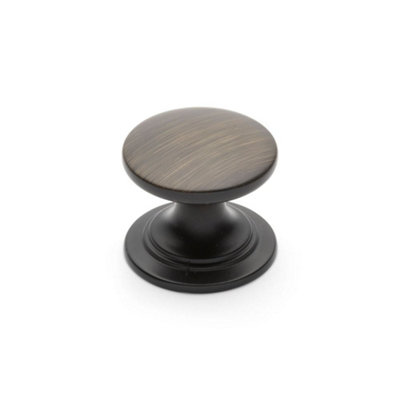Windsor Kitchen Cabinets Round Knob32mm DiameterAntique BlackPack Of 2 from B&Q