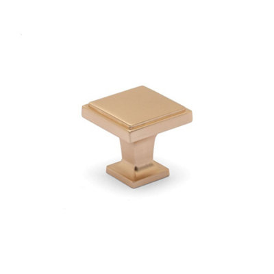 Ines Kitchen Cabinets Square KnobChampagne GoldPack Of 2 from B&Q