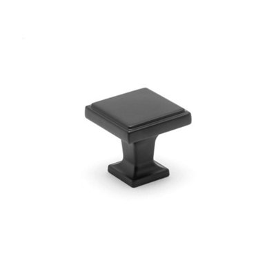 Ines Kitchen Cabinets Square KnobMatt BlackPack Of 2 from B&Q