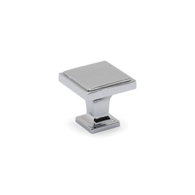 Ines Kitchen Cabinets Square KnobChromePack Of 2 from B&Q