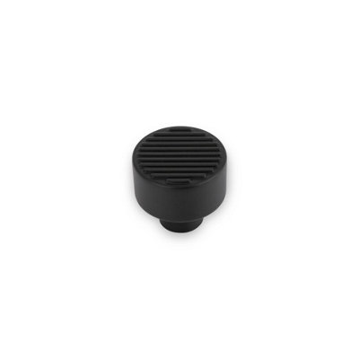 Linden Kitchen Cabinets Round Post KnobReeded Top30mm DiameterMatt BlackPack Of 2 from B&Q