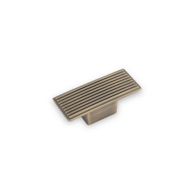 Linden Kitchen Cabinets Rectangular KnobAntique BrassPack Of 2 from B&Q