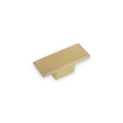 Linden Kitchen Cabinets Rectangular KnobSatin BrassPack Of 2 from B&Q