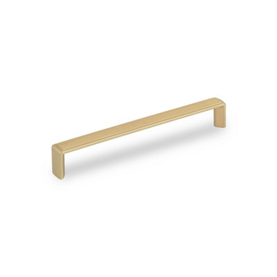 Linden Kitchen Cabinets D Handle160mm CentresSatin BrassPack Of 2 from B&Q