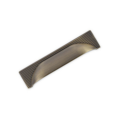 Linden Kitchen Cabinets Cup HandleReeded Back96mm CentresAntique BrassPack Of 2 from B&Q