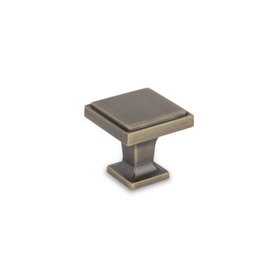 Ines Kitchen Cabinets Square KnobAntique BrassPack Of 2 from B&Q