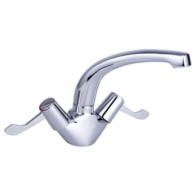 KeyPlumb Contract Lever Kitchen Sink Mixer Tap Chrome Swivel Spout from B&Q