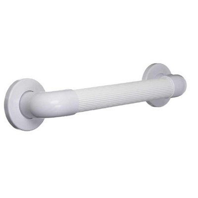 PEPTE 600mm Grab Bar Rail White Straight Perforated 32mm from B&Q
