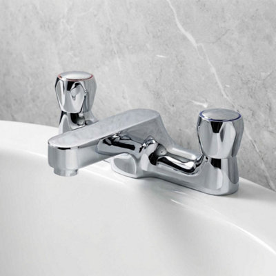 KeyPlumb Contract Bathtub Filler Tap Mixer Bath Mounted Chrome Wras from B&Q