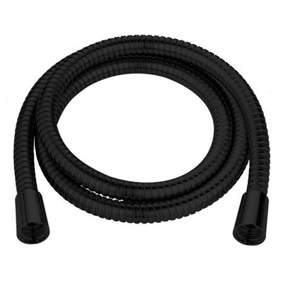 KeyPlumb 200Cm Shower Hose Matt Black Wras Approved Universal Replacement from B&Q