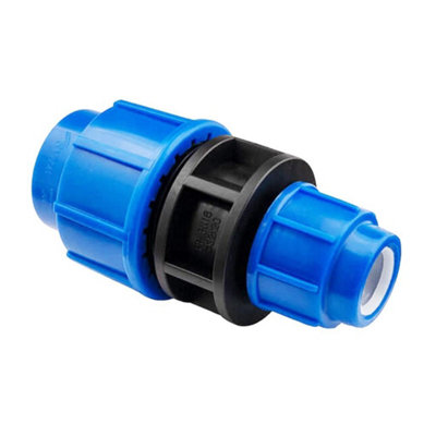 25mm x 20mm MDPE Reducing Coupler Straight WRAS Compression Pipe Fitting - Image 3