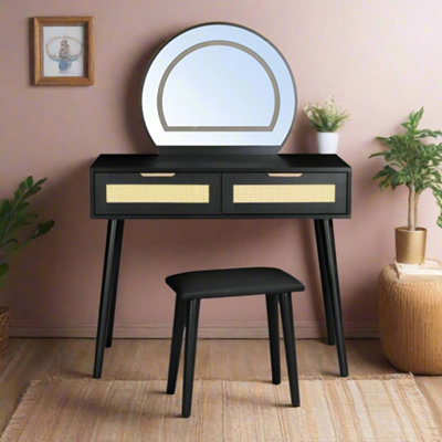  - Boho Dressing Table And Stool Set With Led Mirror