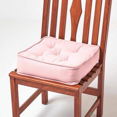 Homescapes Pink Cotton Dining Booster Cushion