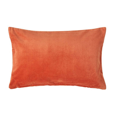 Homescapes Burnt Velvet Rectangular Cushion Cover, 30 X 50 Cm Orange