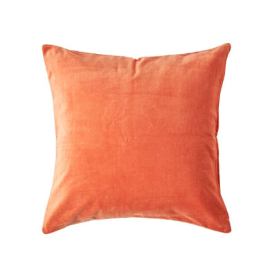 Homescapes Burnt Velvet Cushion Cover, 60 X 60 Cm Orange
