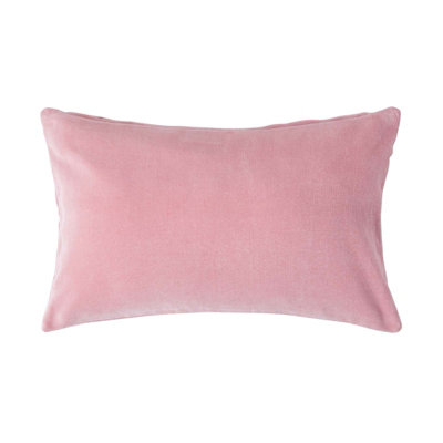 Homescapes Pink Velvet Rectangular Cushion Cover30 X 50 Cm from B&Q