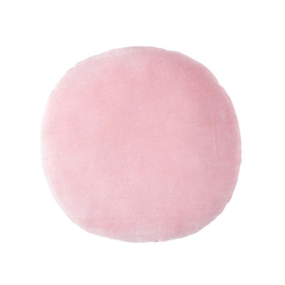 Homescapes Velvet Cushion, 40 Cm Round Pink