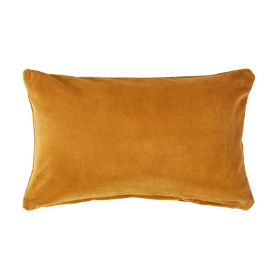 Homescapes Mustard Velvet Rectangular Cushion Cover30 X 50 Cm from B&Q