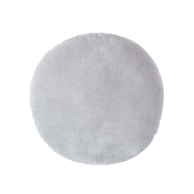 Homescapes Velvet Cushion, 40 Cm Round Light/Grey