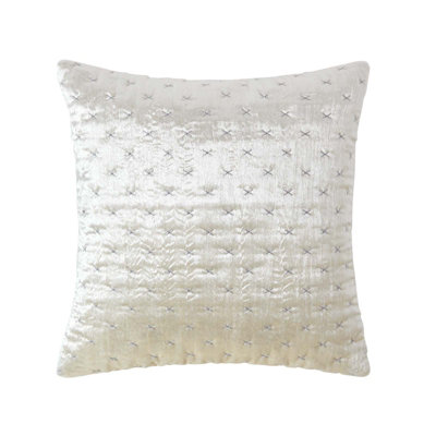 Homescapes Crushed Velvet Cushion Cover, 55 X 55 Cm Cream