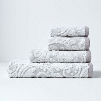 Homescapes Damask Turkish Cotton 600 Gsm Hand TowelBeige from B&Q