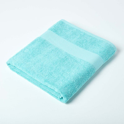 Homescapes Turkish Cotton Bath SheetAqua from B&Q