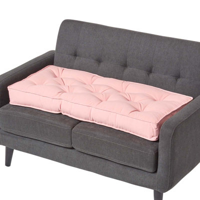 Homescapes Cotton 2 Seater Booster Cushion Pink