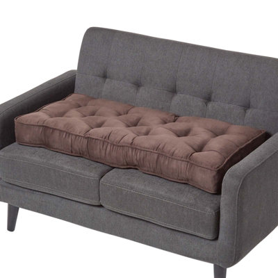 Homescapes Chocolate Faux Suede 2 Seater Booster Cushion Brown